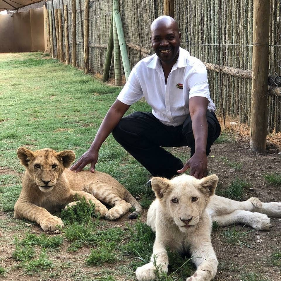 Ahifambi founder at a South African wildlife reserve